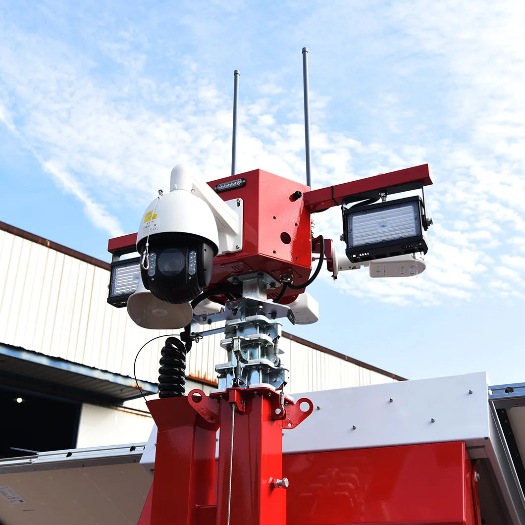 Portable Electric winch 9m Mast solar lighting tower