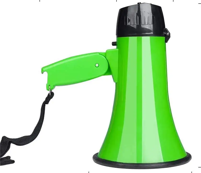 Portable Megaphone Bullhorn 20 Watt Power Megaphone Speaker Voice and Siren/Alarm Modes with Volume Control and Strap