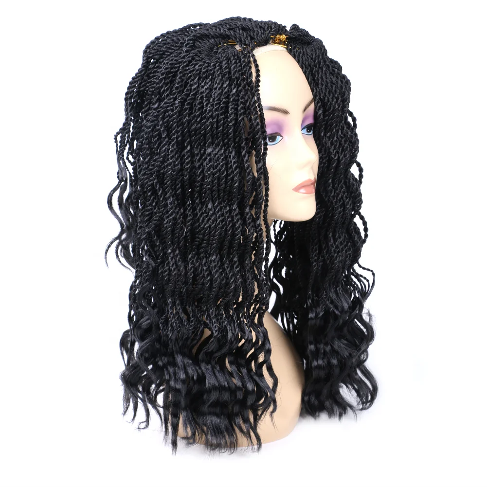 
Wholesale 14inch 80g 35 Stands Senegalese Twists hair Synthetic Ombre Crochet Braids Wavy Ends Curly Senegalese Twists 