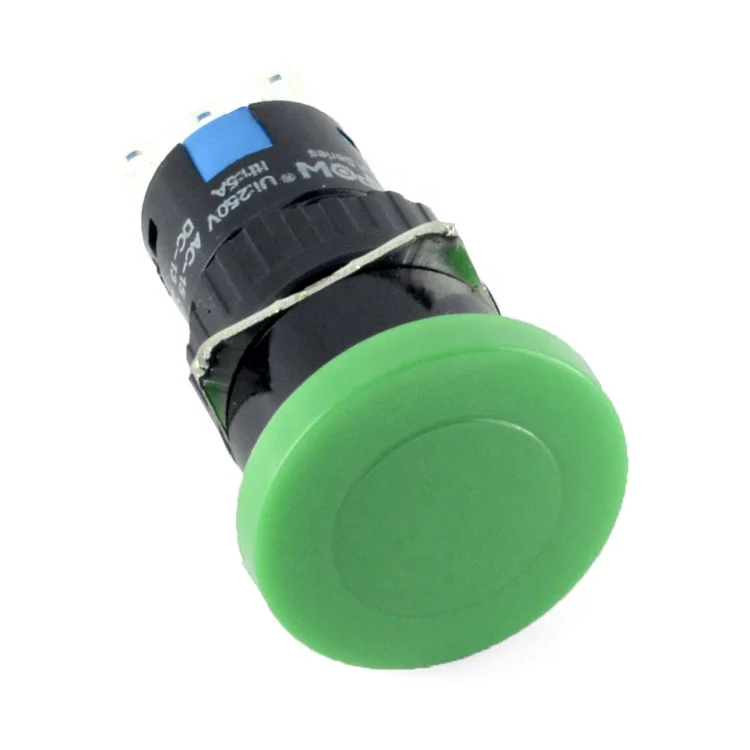 ONPOW 16mm illuminated momentary mushroom head push button switch(LAS1-AY-11M/R/12V) (Dia. 16mm)(CE,CCC,ROHS,REECH)