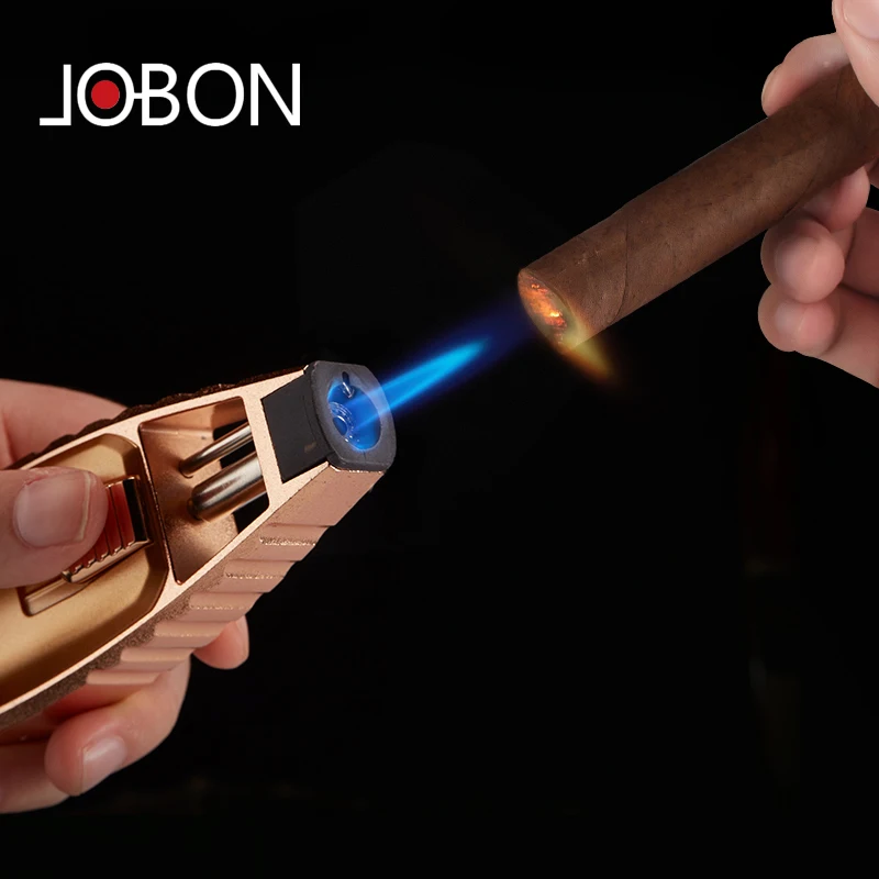 Металлическая зажигалка для сигарет JOBON с логотипом на заказ оптовая продажа Бутановая струйная газовая