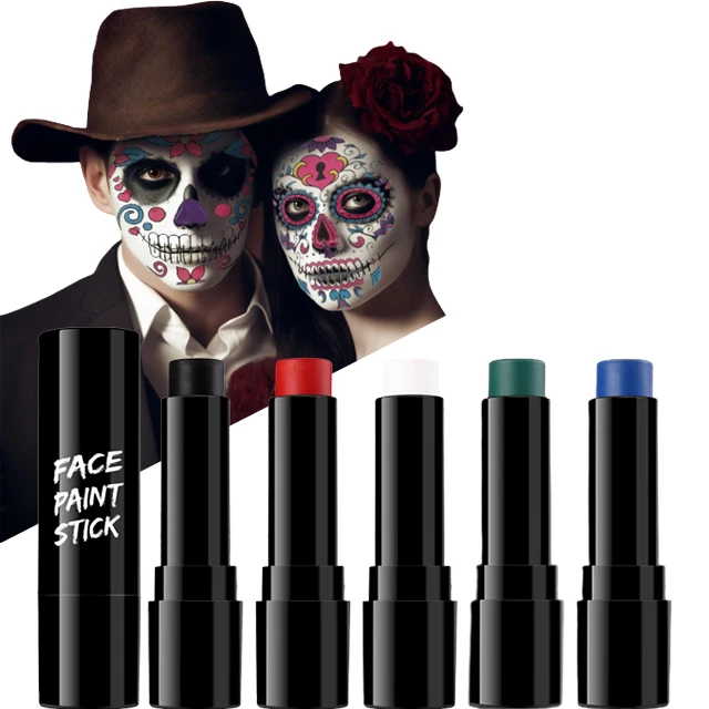 Sports Flag Camo Clown White Face Halloween Body Painting Stick For Kids Adult Rainbow Face Paint Stick