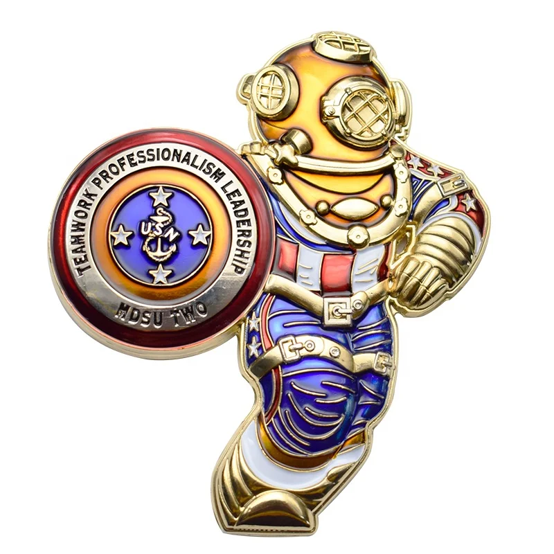 Art & Collectible Custom 3D Double-Sided Antique Gold Challenge Coin For Decoration And Gift