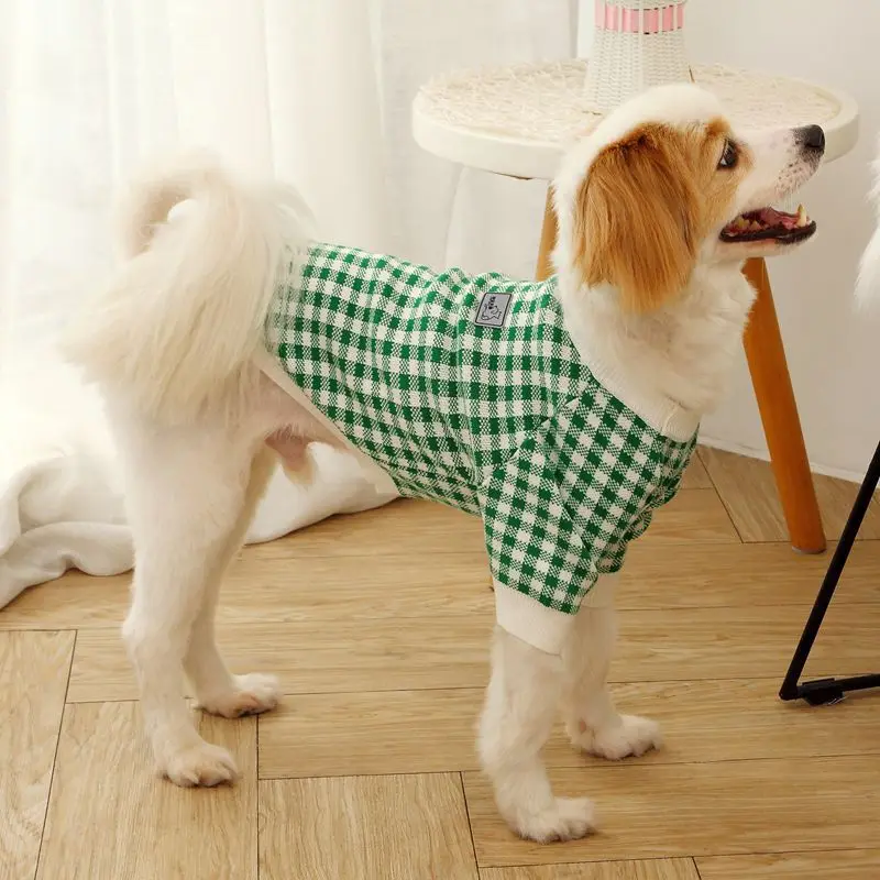 winter pet clothes new design 2022 pet dog winter plus Knitted small dog velvet sweater Teddy bear pet winter clothes