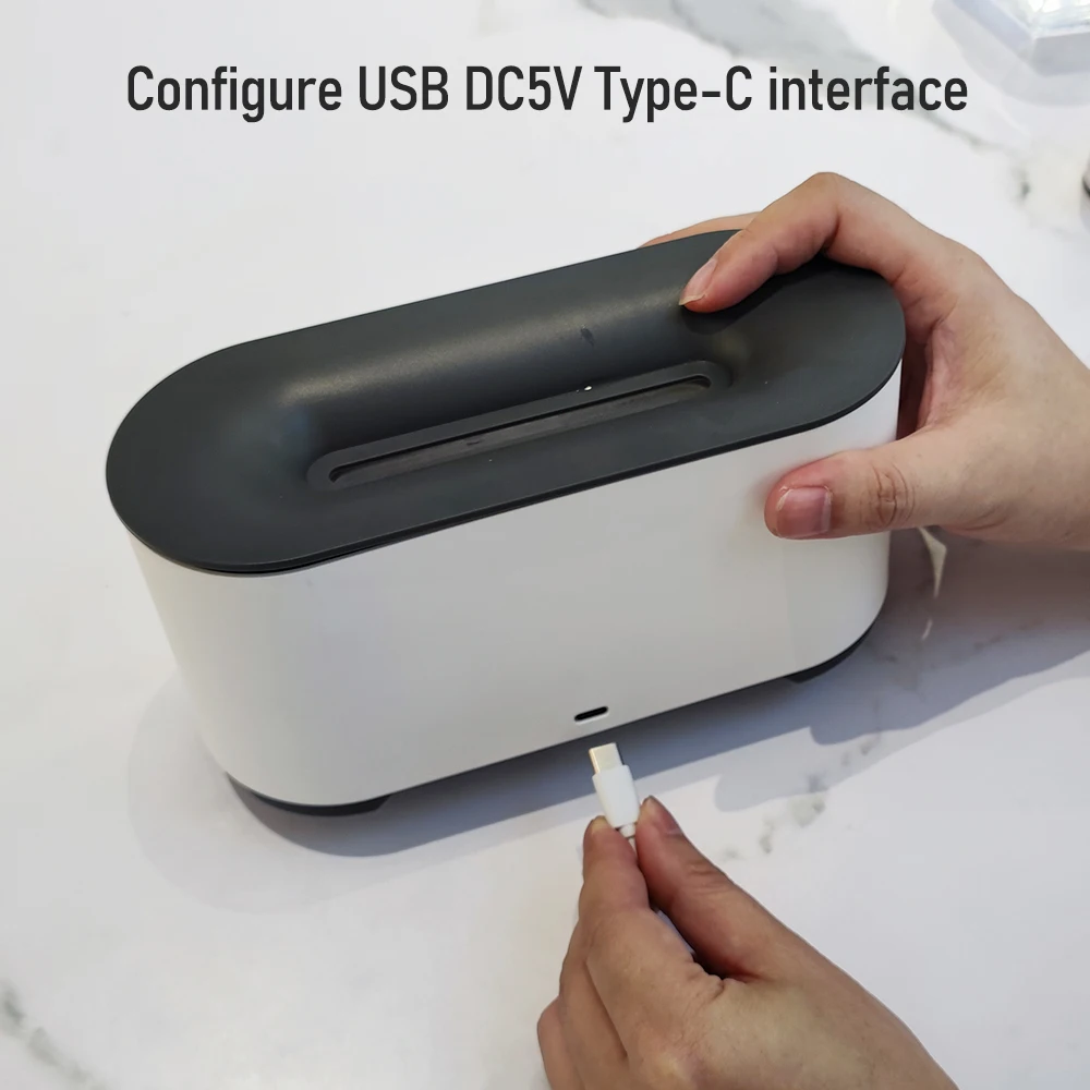 intertec OEM/ODM Desktop Ultrasonic Water Atomizing Essential Oil aroma humidifier Diffuser with 3D Flame