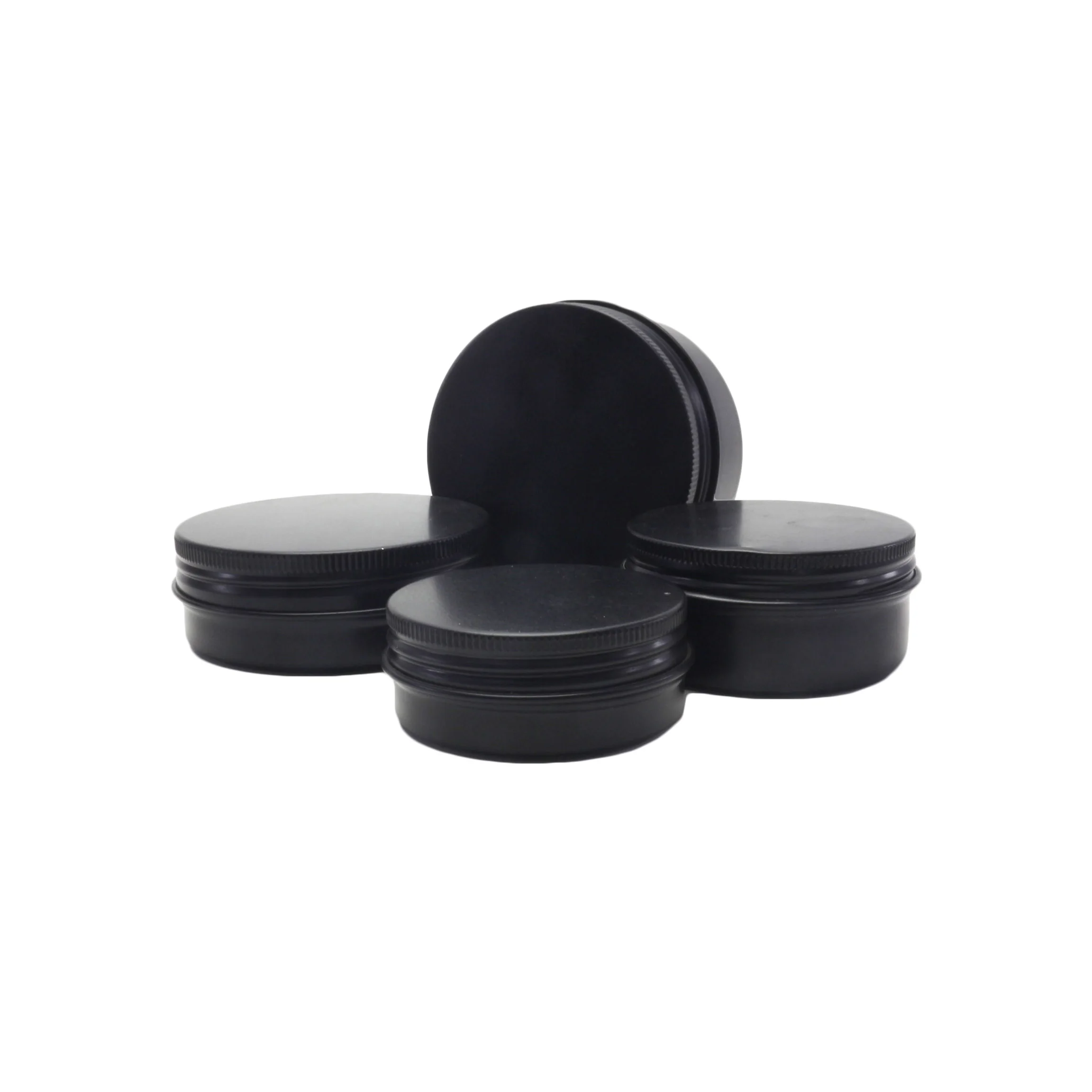 1oz 2oz 10ml 15ml 30ml 50ml 60ml 100ml empty aluminum jar matte black metal tin can with lids