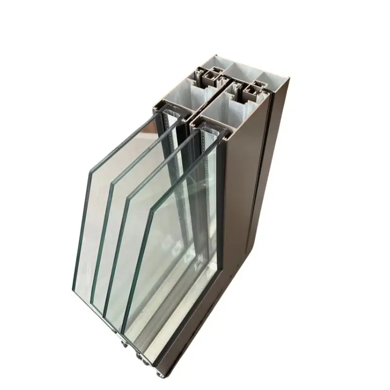 Balcony residential Aluminum tempered Low-E double glazed 2 tracks sliding windows