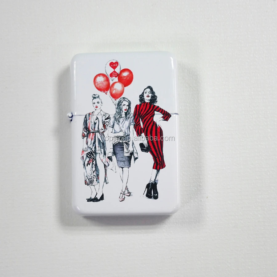 Sublimation Blanks Lighter Custom Print Metal White Lighter Gift Pocket Lighter