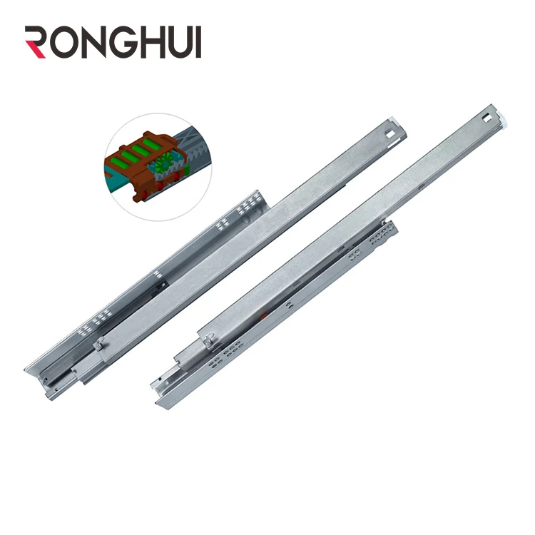 Ronghui 3-fold Hidden Press Rebound Concealed Kitchen Cabinet Slide Heavy Duty Drawer Slide