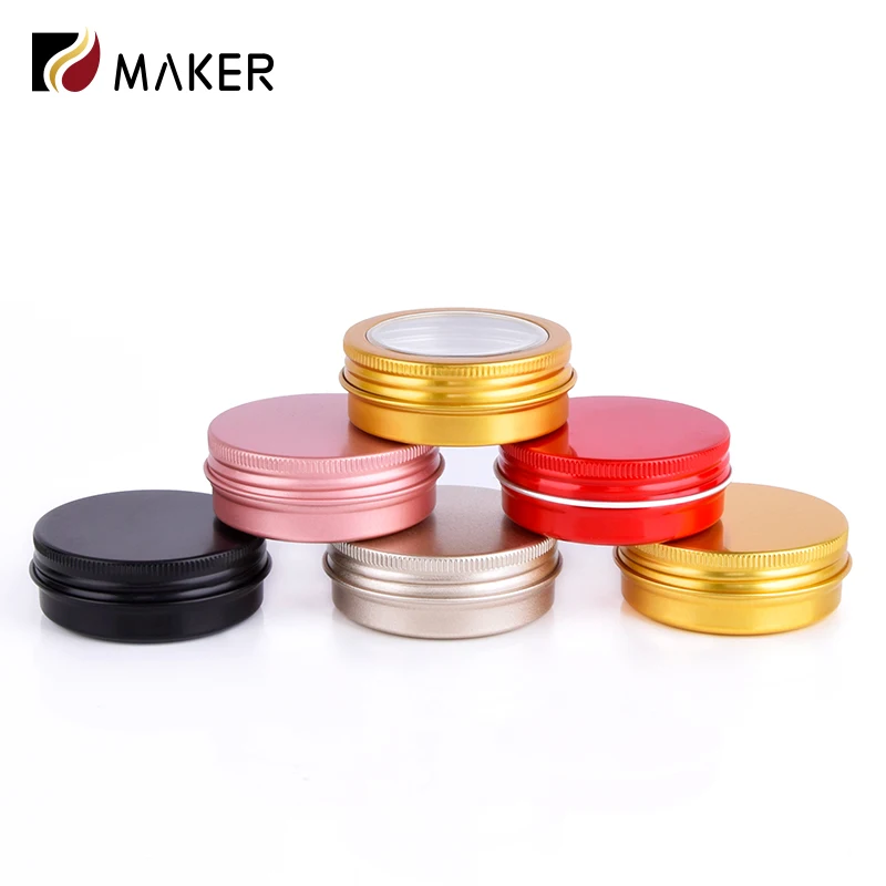 5ml 10ml 20ml 30ml 50ml 60ml 80ml 100ml 150ml 200ml 0.5oz 1oz 2oz 50g 100g empty round aluminum tin container metal aluminum jar
