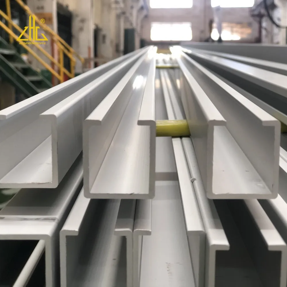 6063 6061 6082 U Channel Aluminum Profile / Aluminum C Channel Extrusions Curtain Rail