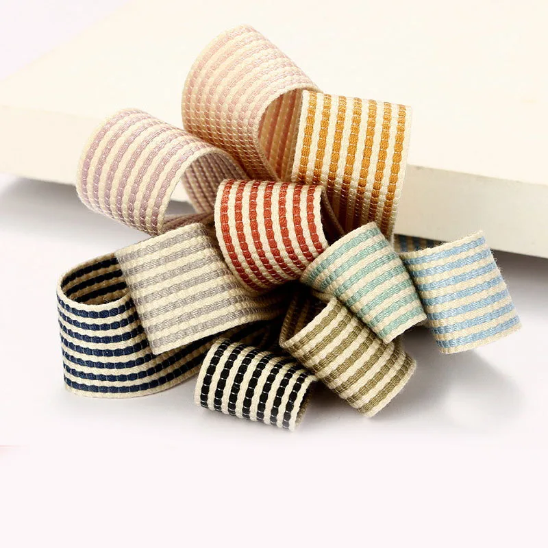 Polyester-cotton striped hair accessories bowknot DIY ribbon clothing shoes hats home textile accessories ribbon
