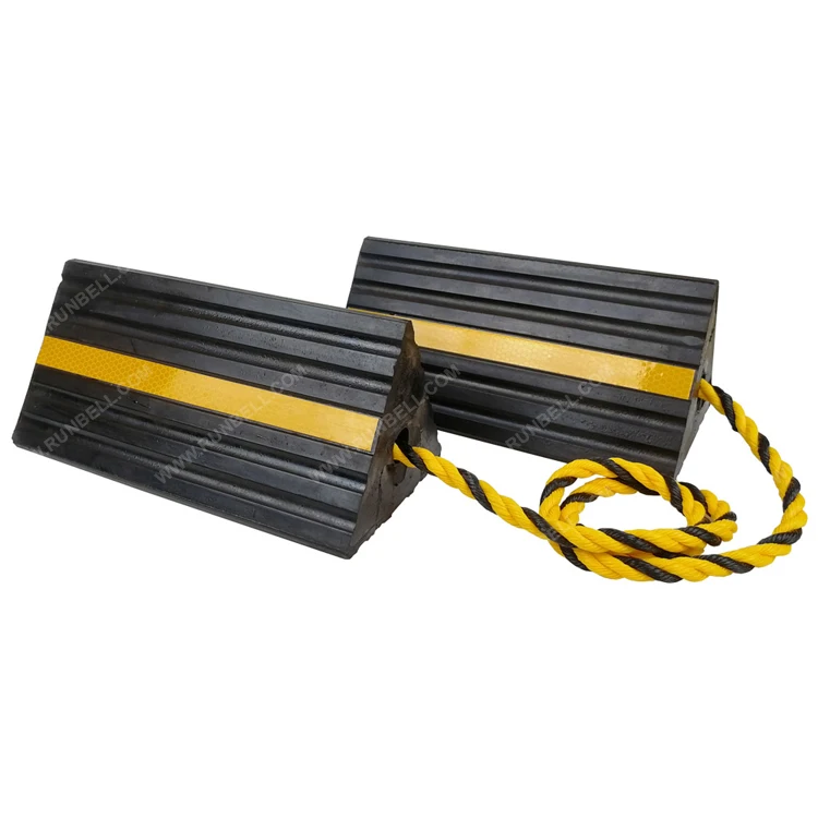 Aircraft Wheel Chocks Small Size Ribbed Rubber Reflective Tape Rope
