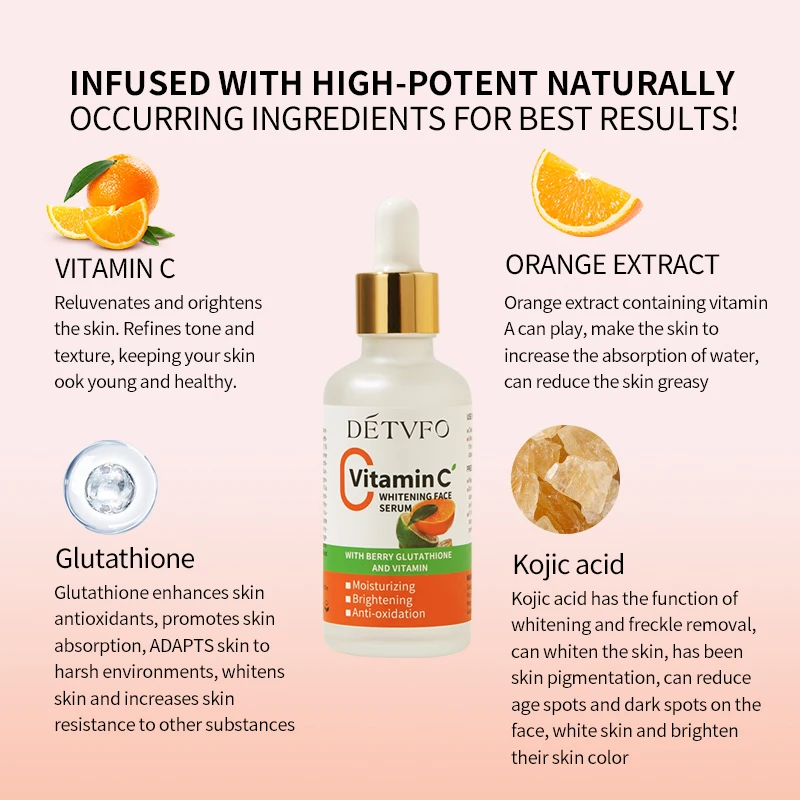 Private Label Hyaluronic Acid Vitamin E Organic Anti Aging Wrinkle Brightening Skin Care Wholesale Vitamin C Serum