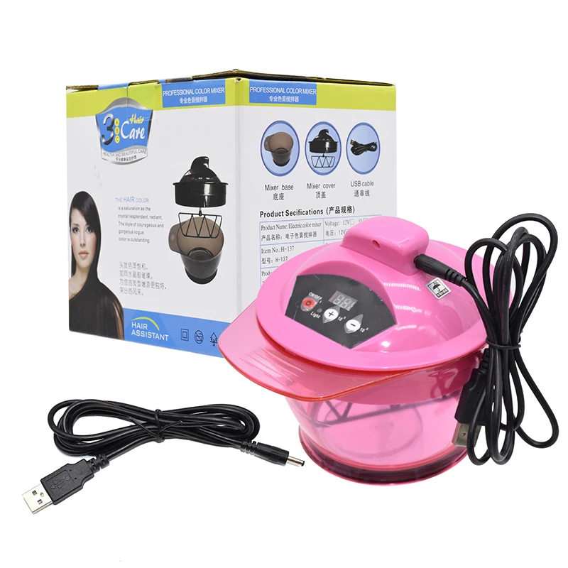 Professional Electric Hair Coloring Bowl Automatic Mixer For Hairs Color Mixing with 3 colors