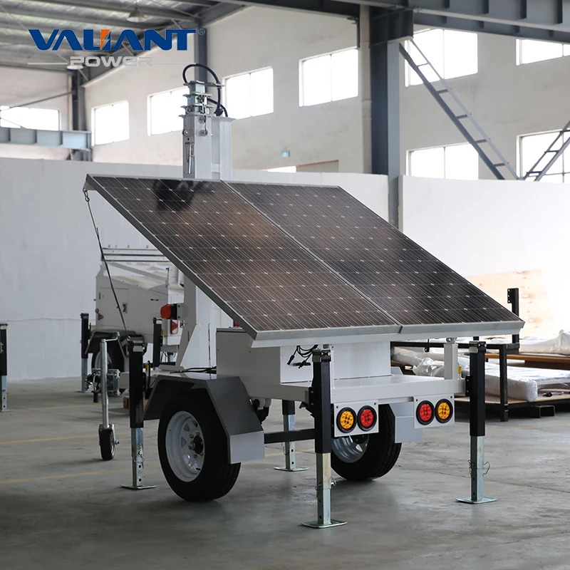 Mobile Surveillance System Outdoor Solar CCTV Camera Trailer