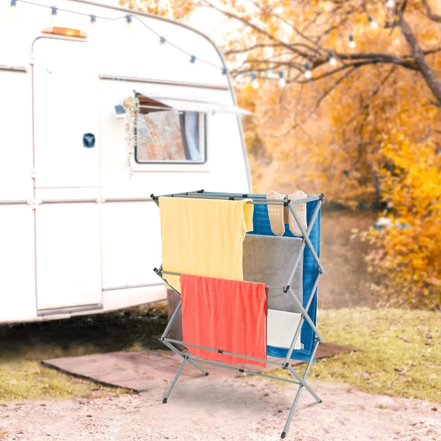 Collapsible 3 Tier Foldable Clothes Hanger Drying Rack Stand Extendable Airer Dryer For Laundry Room