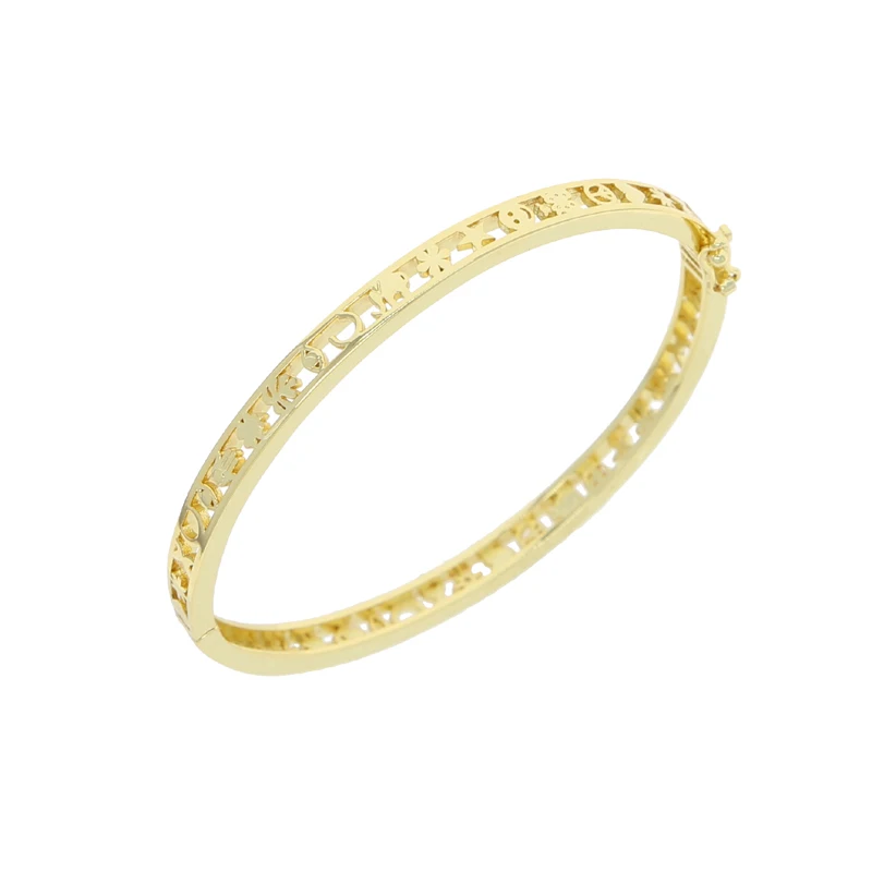 Bling Gold Plated High Polished Geometric Multi Shapes Bangle Bracelet For Women Party Gift Fashion Jewelry