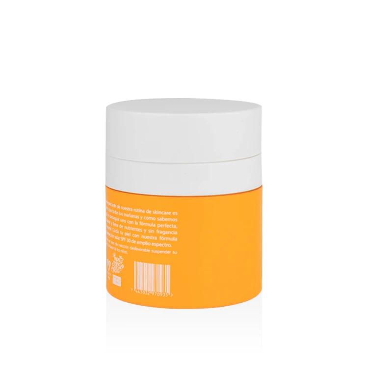 50g new designer refillable plastic airless jar low moq for skincare orange packaging with white lid