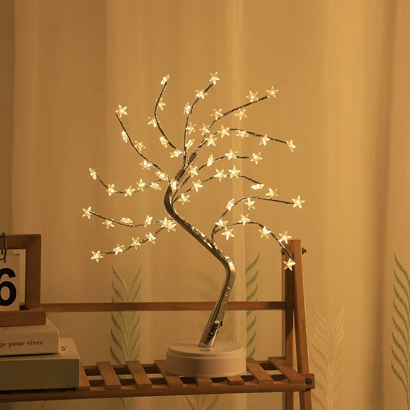 Rose flowers tree table lamp USB battery remote control valentine day gift for wife mother wedding holiday party