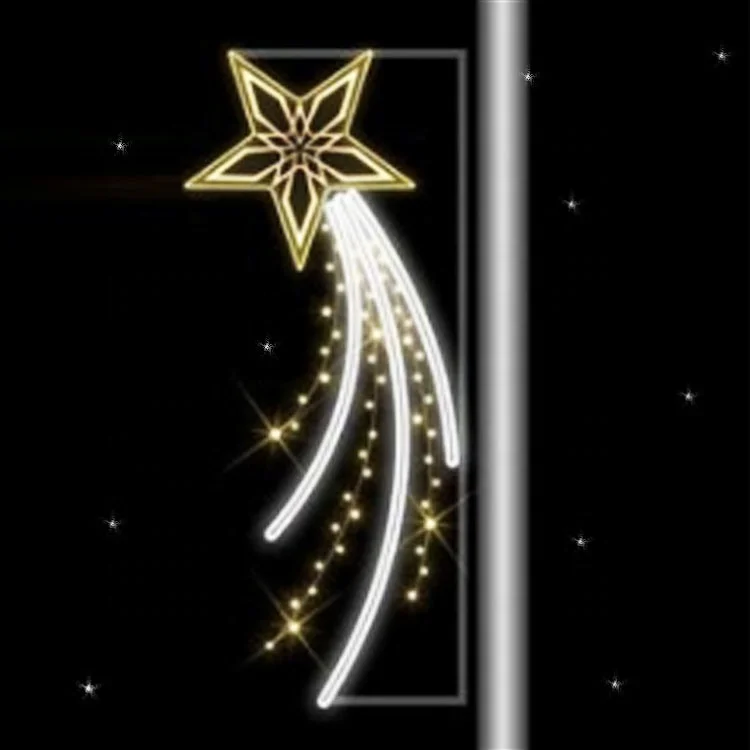 Outdoor Waterproof Hanging Led Street Lighting 2D Star Motif Light Pole Mounted Christmas lights Christmas Decorations