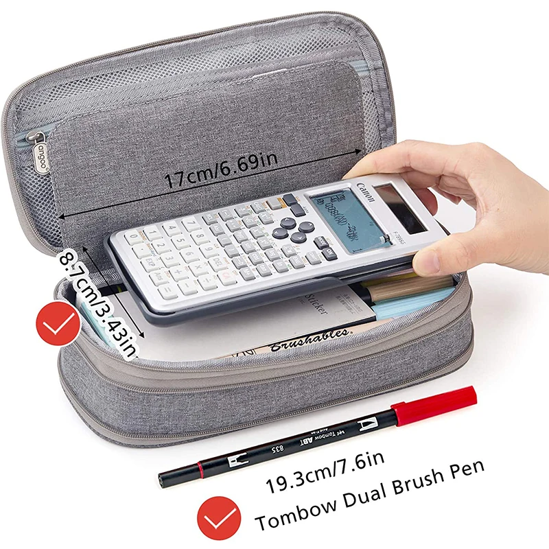 School Pen Bag Girls Durable Pencil Pouch Boys Double Layer Stationery Bags Oxford Fabric Pencil Case