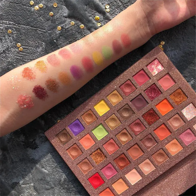 Водостойкие тени для век, 40 цветов, блестящие тени для век в стиле интернет-знаменитостей