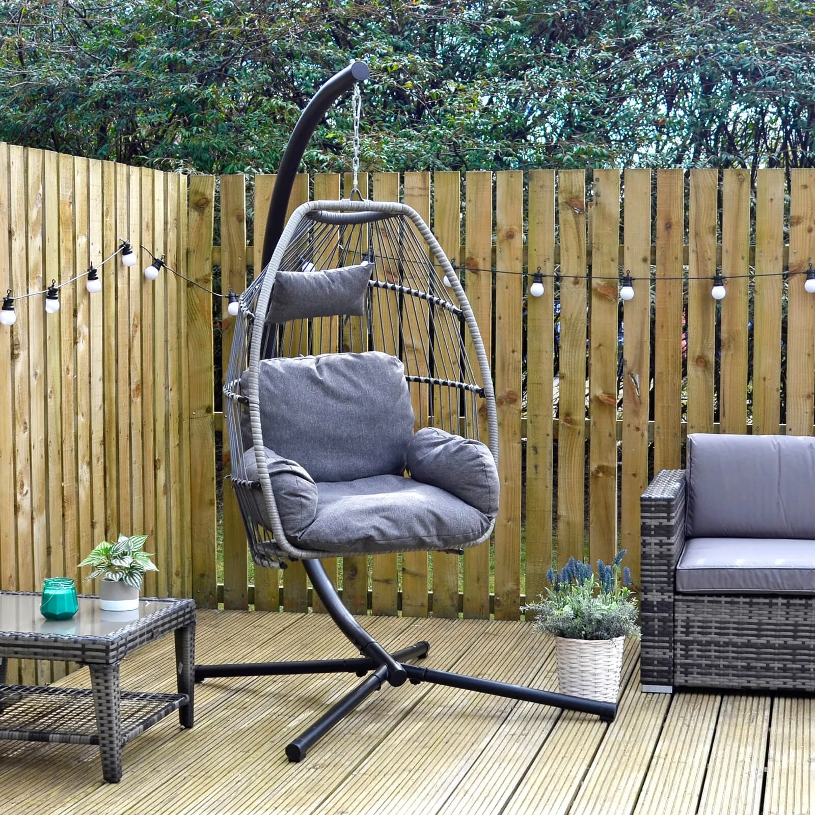Cheap Price Outdoor Silla Colgante Huevo Modern Hanging Swing Chair Patio Rattan Wicker Egg Swing Chair Silla Colgante