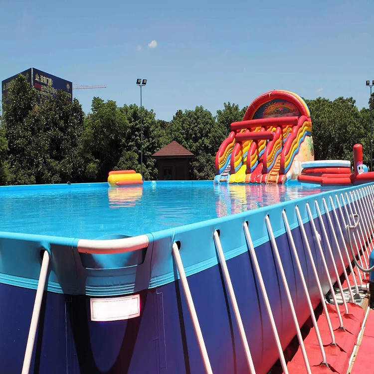 Firstents big inflatables water park blue aqua park commercial new floating water park for sale