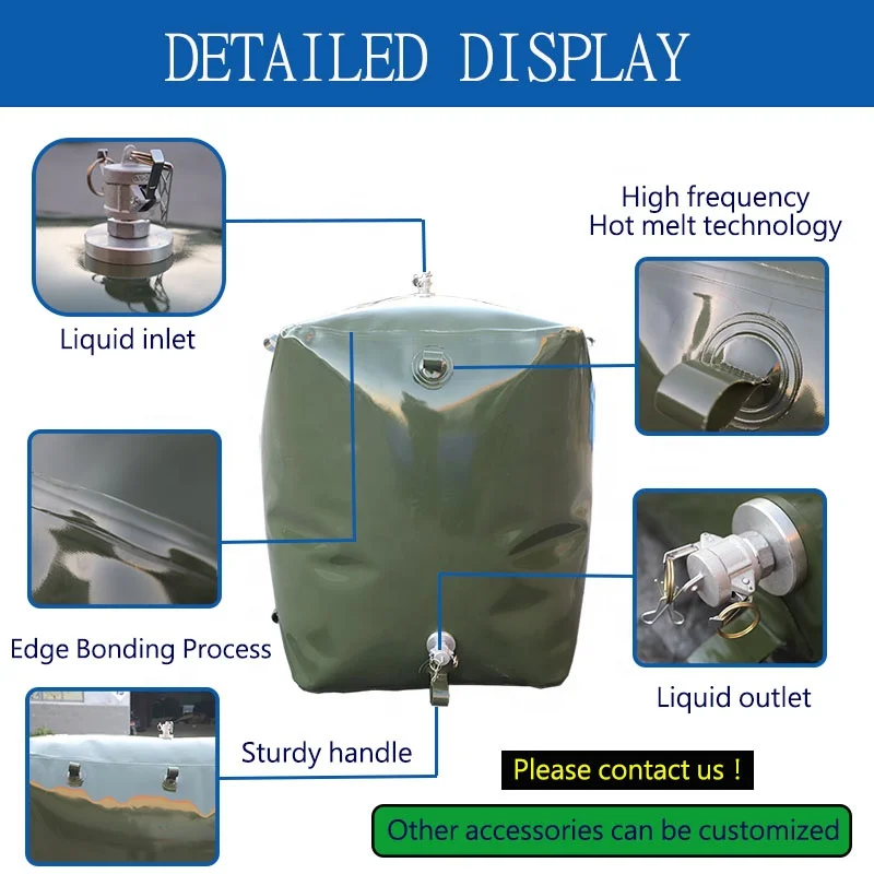 Soft Oil Tank PVC/TPU Large Capacity Foldable Oil Storage Bag Car Gasoline Diesel Thickened Bladder Tank