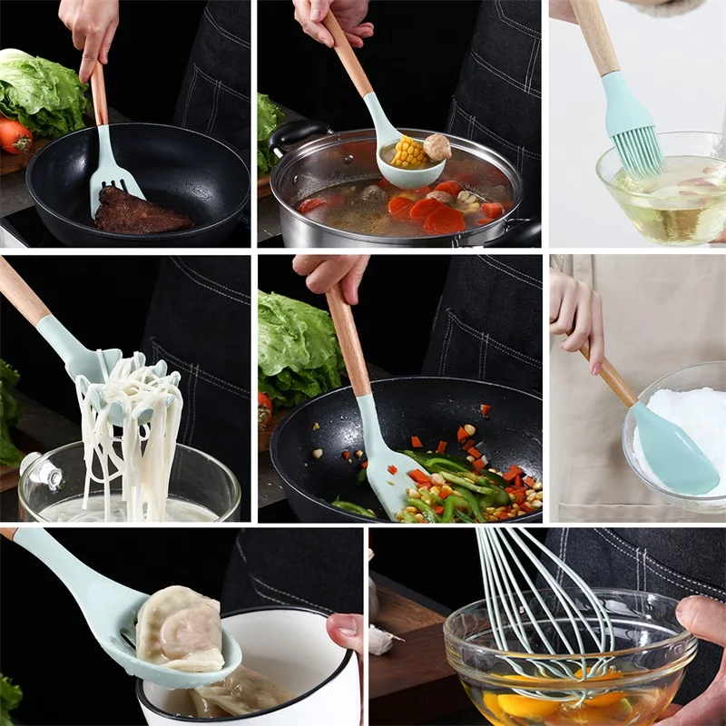 Food Grade Wholesale Silicone Personalized Kitchen Utensil Set Modern Baking Cooking Tools Best Selling Products