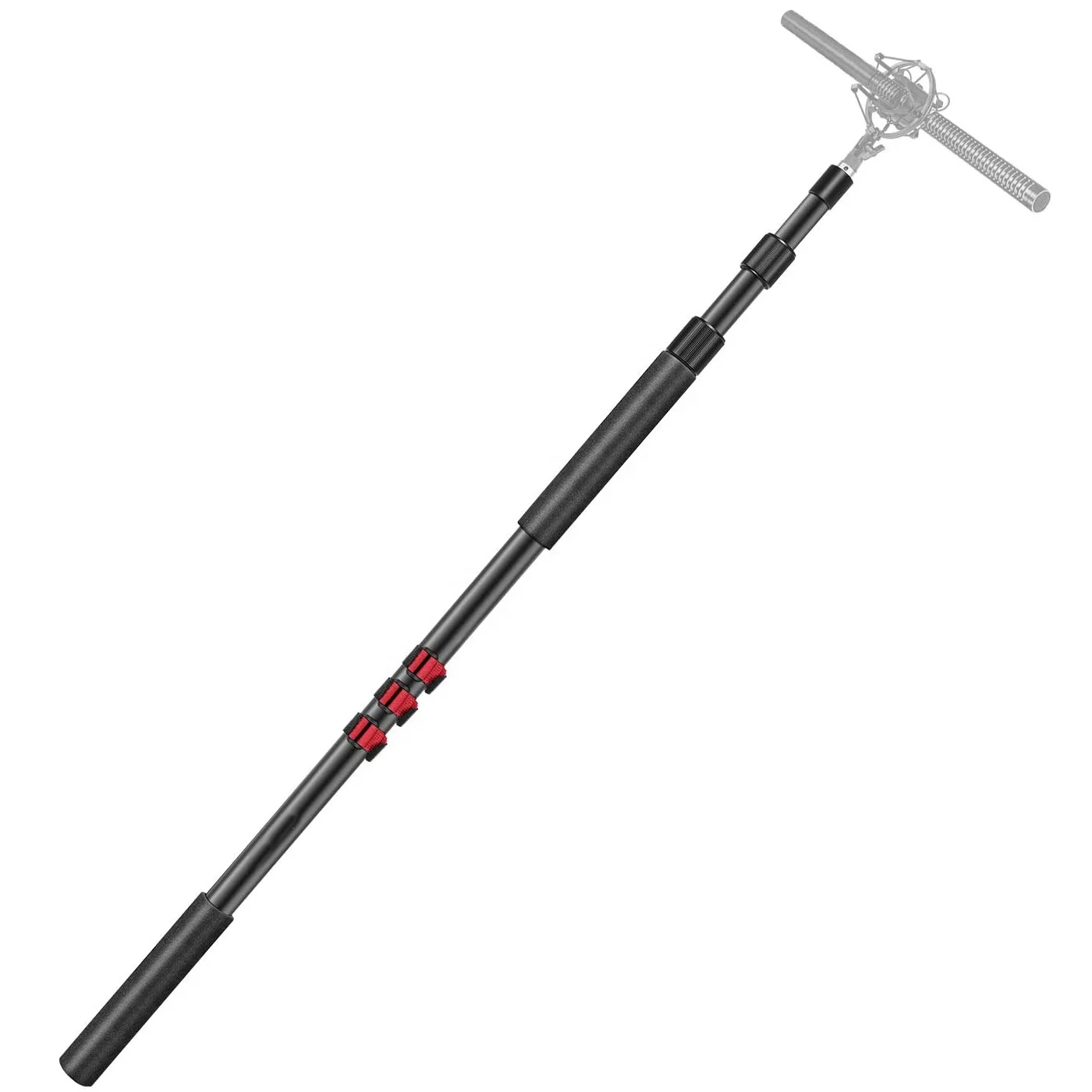 Microphone Boom Arm 3-Section Extendable Handheld Mic Arm  3ft to 8ft Adjustable Boom Pole Holder