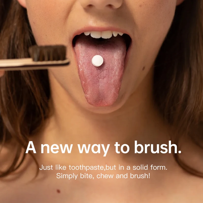 OEM hotel airline tablet toothpaste oral natural hydroxyapatite chewable toothpaste tablets