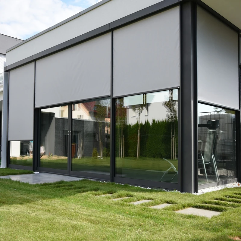 aluminum pergola roof curtain electric zip screen smart roller blinds for window