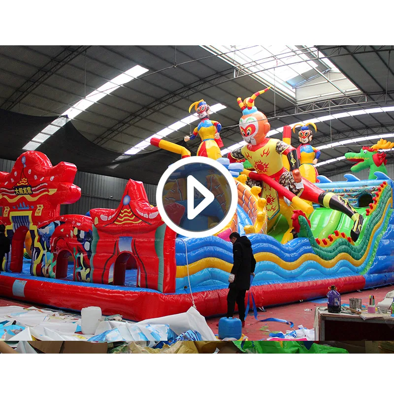 High Quality Amusement Inflatable Monkey King Bouncer Castle With Slide Inflatable Monkey King Castle Jumping
