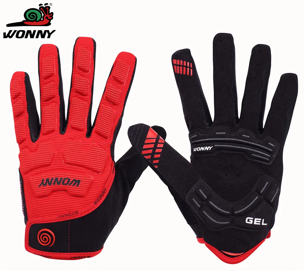 WONNY Brand Available Custom Touch Screen  Winter Breathable Gel Bicycle Racing Motor Cycling Gloves