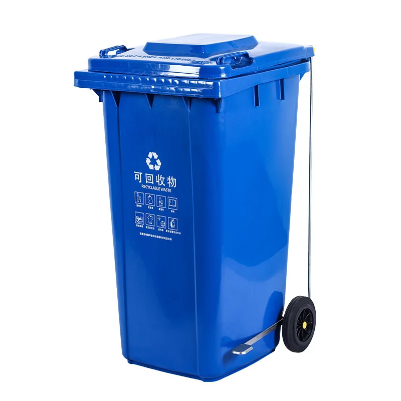 New material extra thick trailer special plastic trash can 240L four classification new standard sanitation trash can