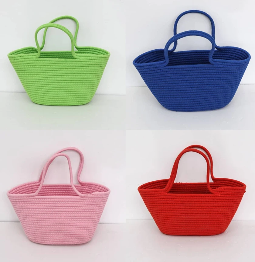 Wholesale 100% Cotton Rope Storage Baskets cotton rope bag shopping basket
