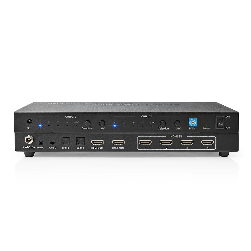 Gmax 4x2 Hdmi Matrix switch With Ir 4K AV Audio video switcher With IR Remote for Tv Box Multimedia