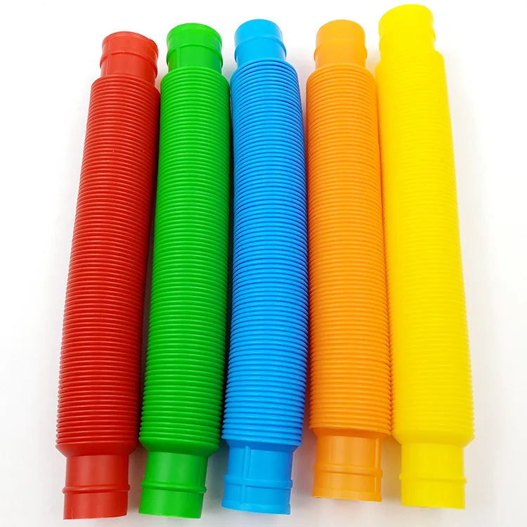  Kids Plastic Stretch Toy Fidgets Pipe Autism Sensory Tubes Adult Colorful Stress Relief Fidget