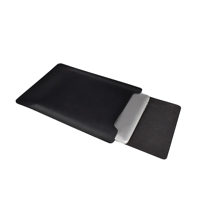 2 in 1 PU Leather Laptop Sleeve Stand Bag Trendy Waterproof Notebook Computer Case With Mouse Pad