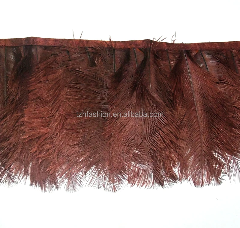 Hot-selling Cheap 10-15cm Ostrich Feather Fringe Trim  For Ladies Sexy  Party Dresses Feather Decoration
