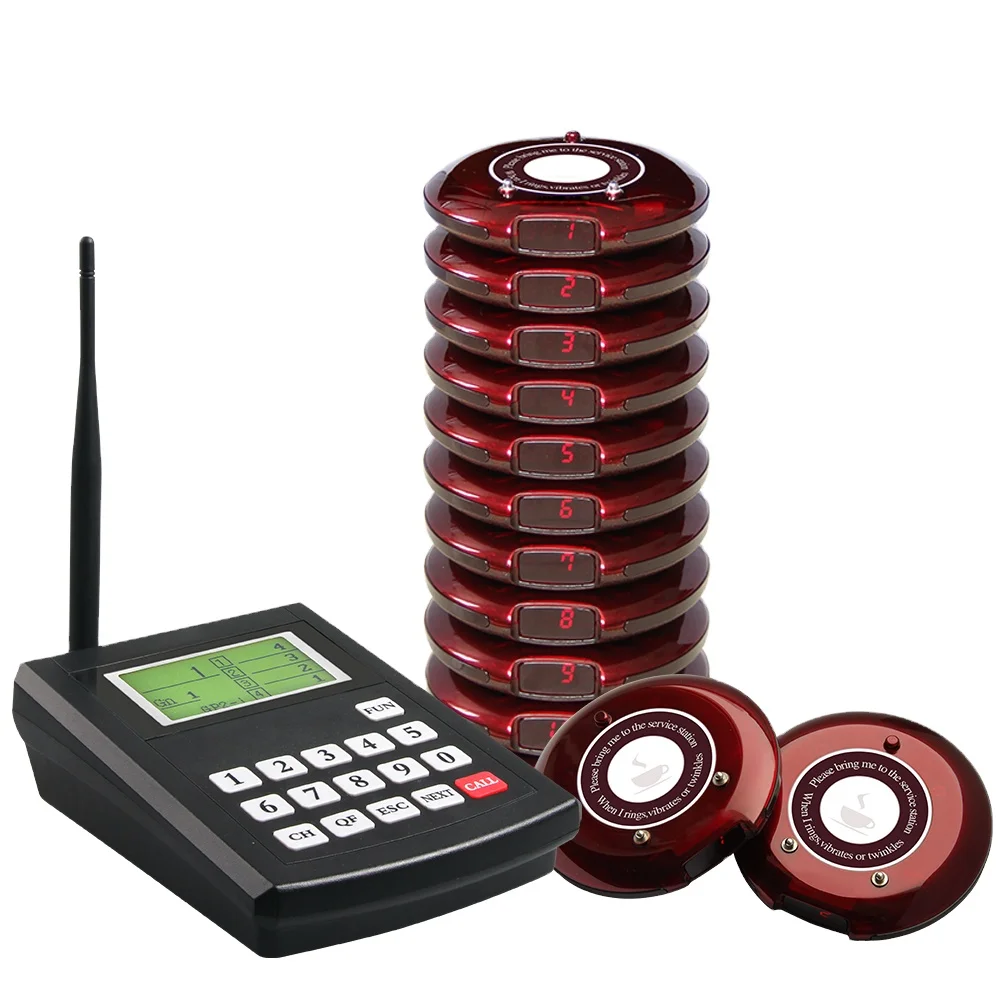 Wireless Queue Pager System Fast Food Restaurant Coaster Pager Wireless calling system Long Distance High quality luxury