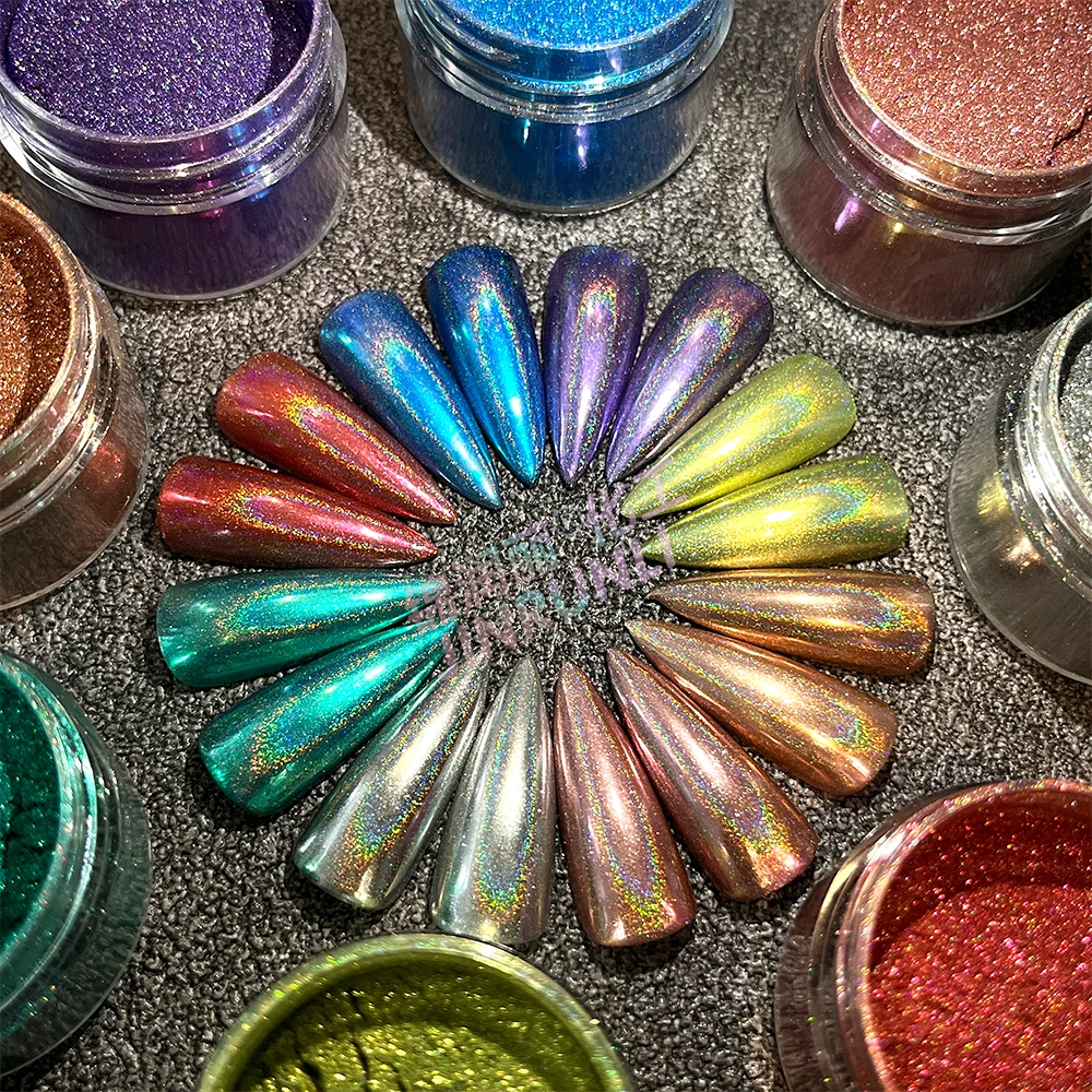 top grade magic metallic nail art holographic fine mirror nail powder chrome pigment powder
