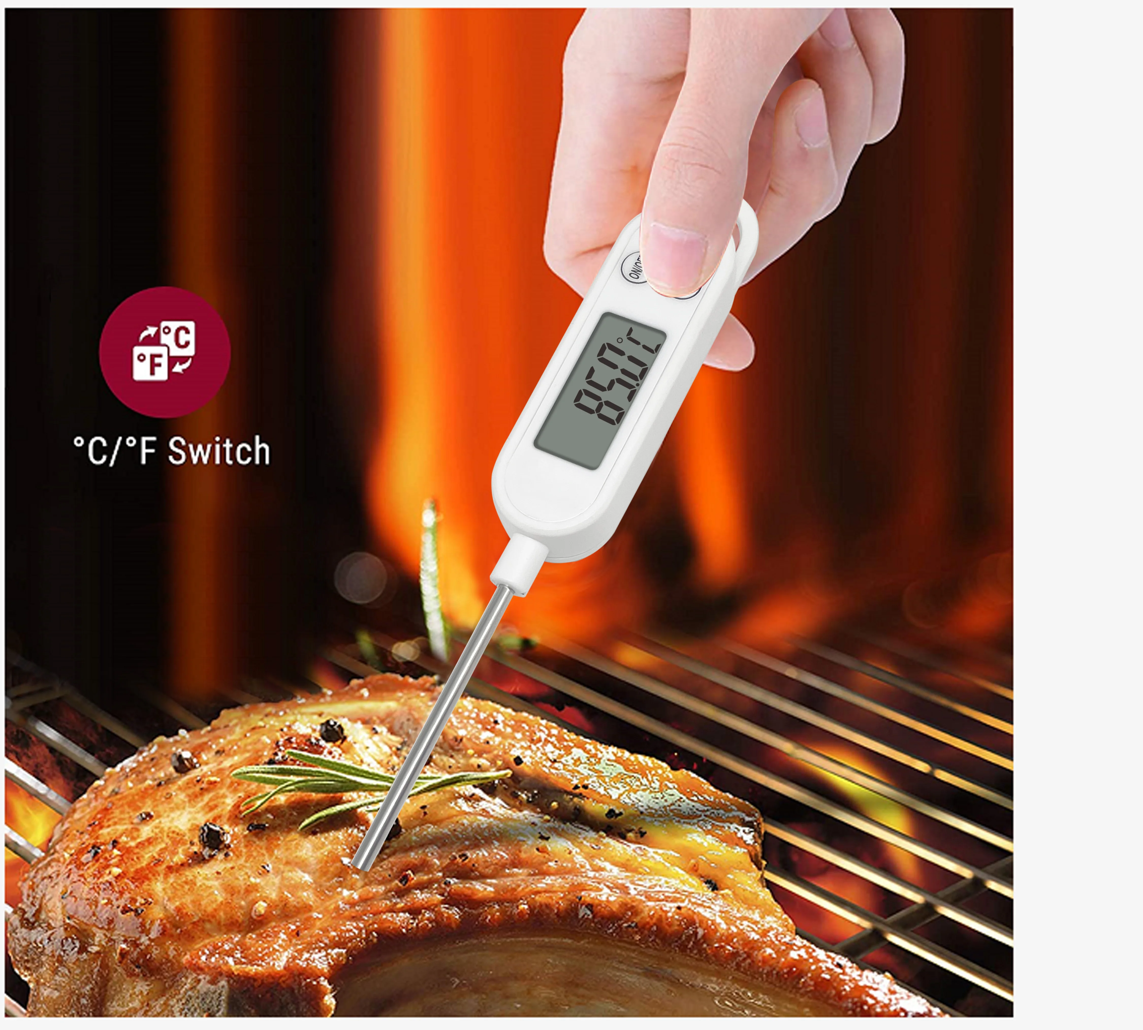 Barbecue Thermometer digital Temperature Measuring Food Kitchen Meat Cooking Tiny Thermometer