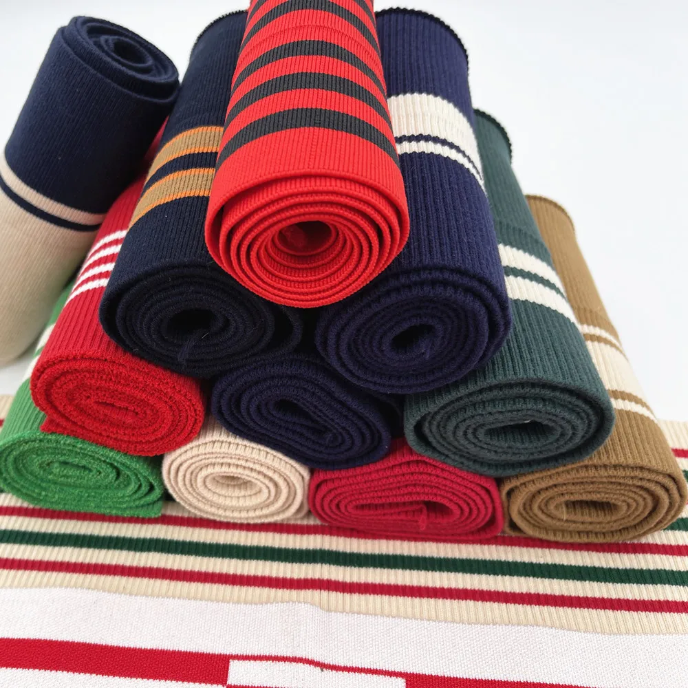 95% cotton 5% spandex super thick dyeing 2X1ribbed knit cuff decorative leader lip T-shirt Chinese factory supplier