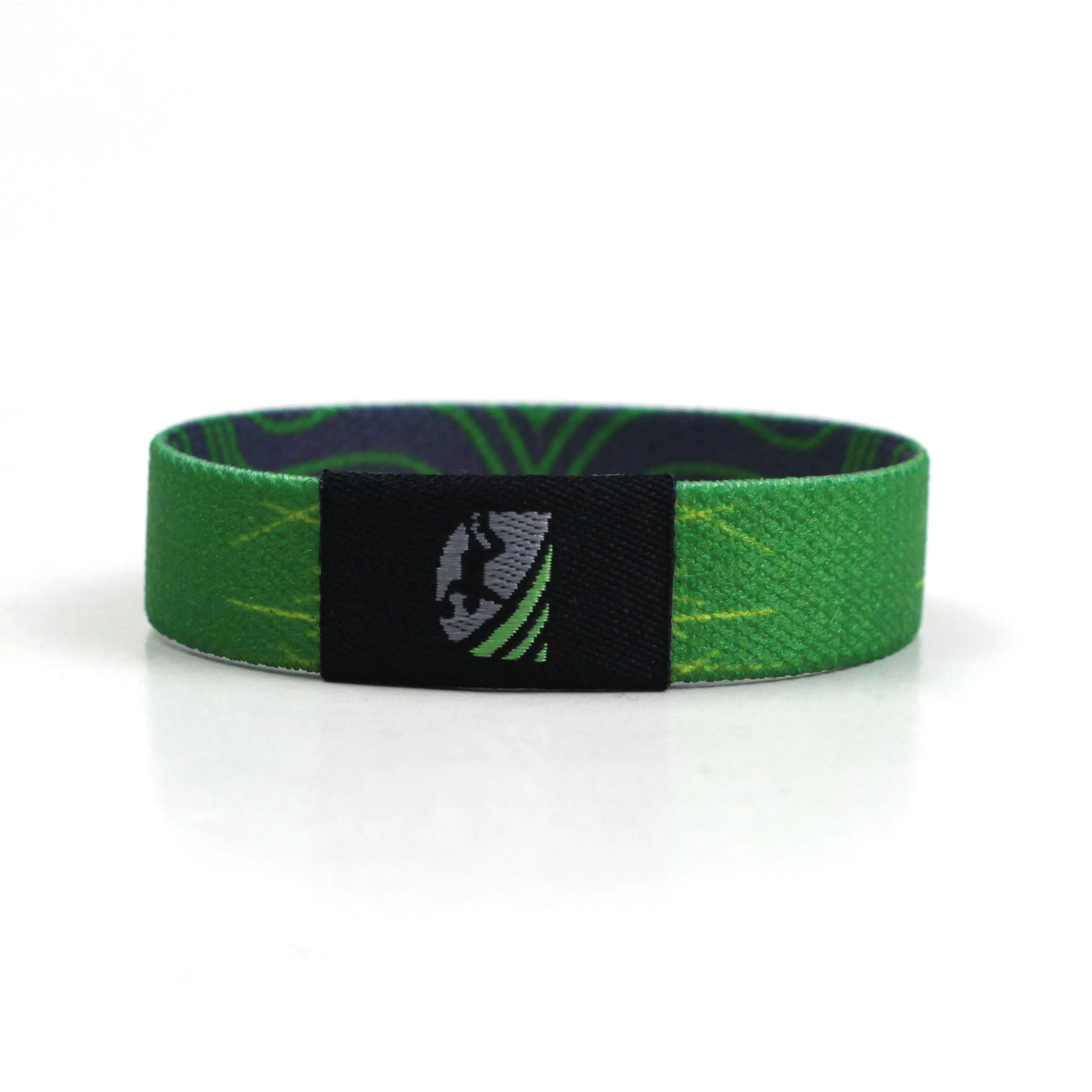 Custom Logo Design Stretchy Promotional Soft Polyester Event Mens Rfid Nfc Elastic Wristband Bracelet