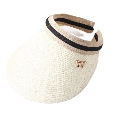 Foldable Packale Korean Style golf side sun cap girls beach fishing caps women wide brim Straw Visor Sun Hat for family
