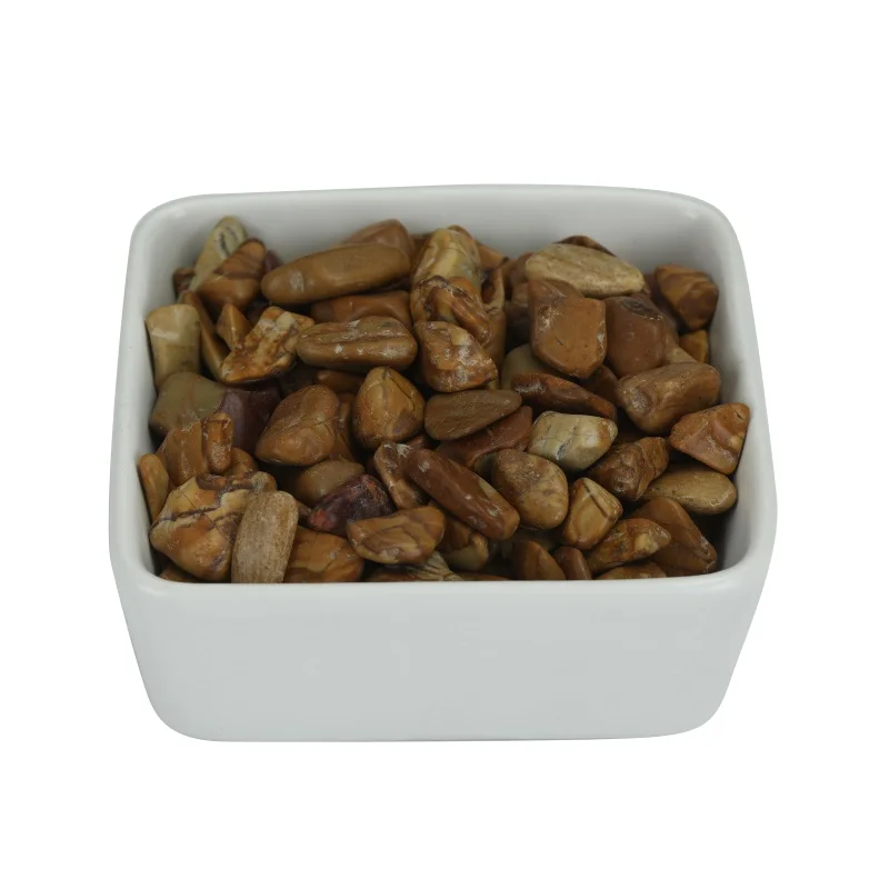 Multicolored river unpolished jade pebbles clear quartz gravel yellow jade/aventurine chips gravel marble cobblestone