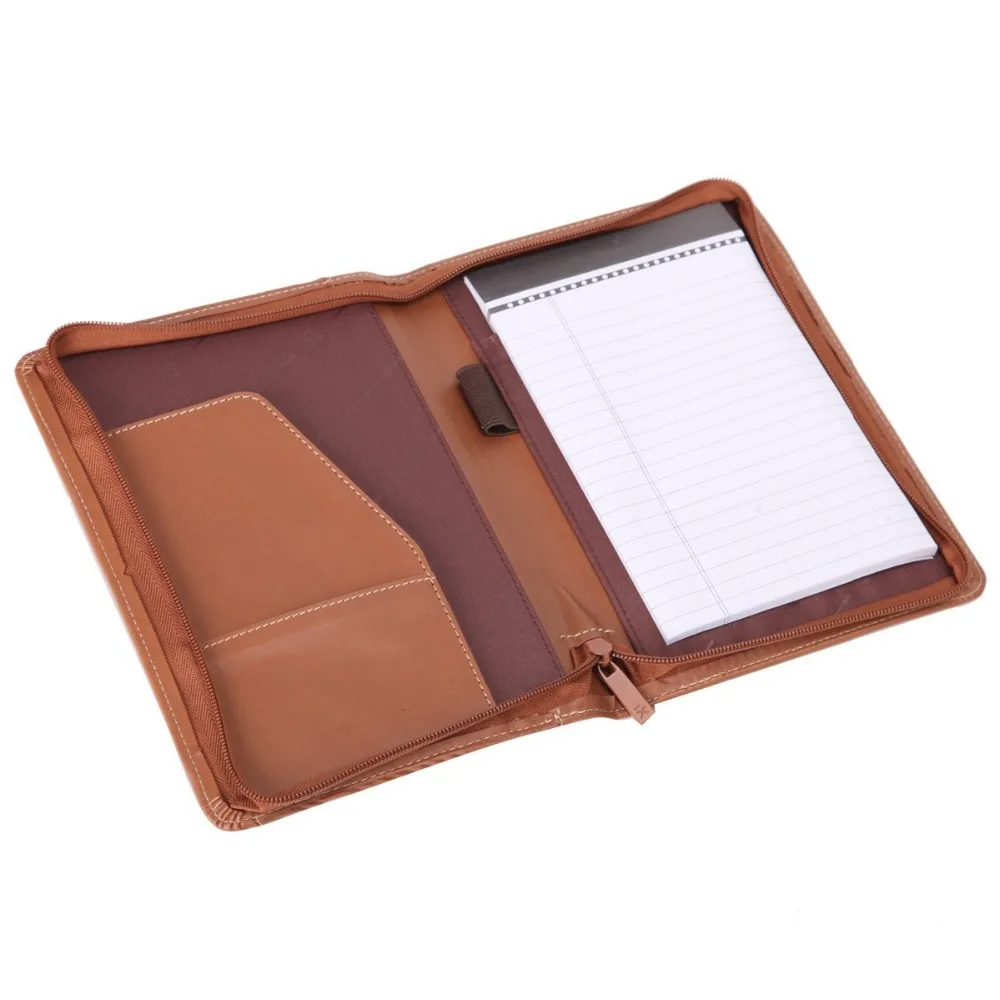 Hot Selling Custom Logo portfolio Leather Cover A5 Padfolio With Notepad And Pen